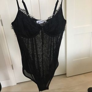 Black Lace REVERSE brand Body Suit 😍